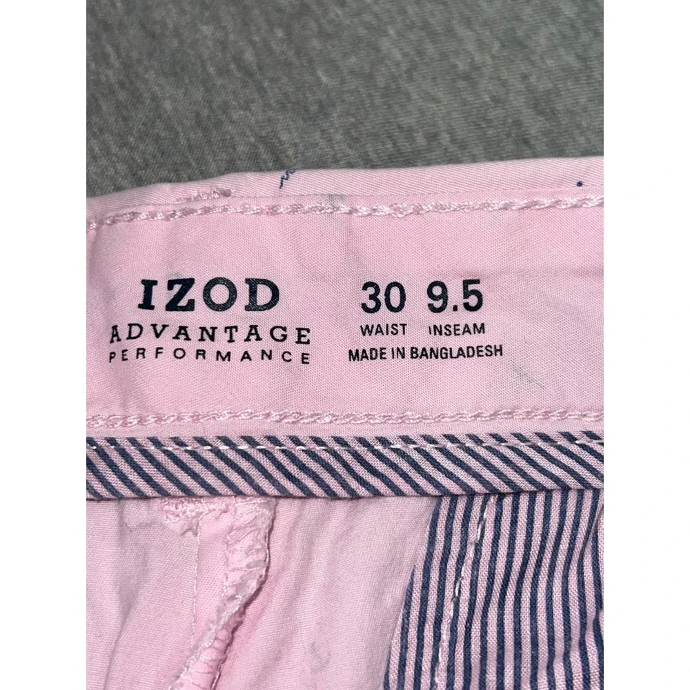 Izod Mens Pink Printed‎ Shorts Sz 30 Palm Tree & Anchor Pattern Summer Casual